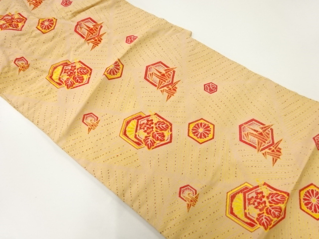 JAPANESE KIMONO / ANTIQUE NAGOYA OBI / WOVEN ORIGAMI CRANE
